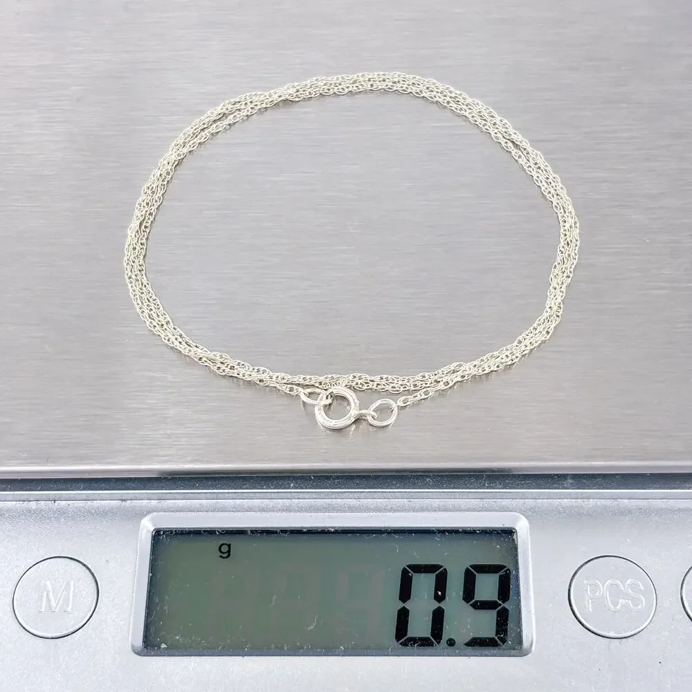 Vintage Sterling Silver 925 Rope Chain Necklace 18.5”